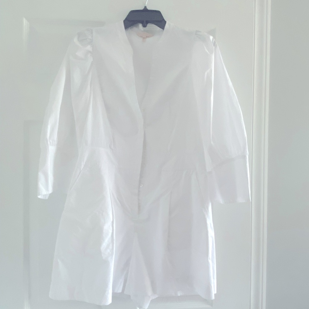 Rebecca Taylor Puff Sleeve Poplin Jumpsuit